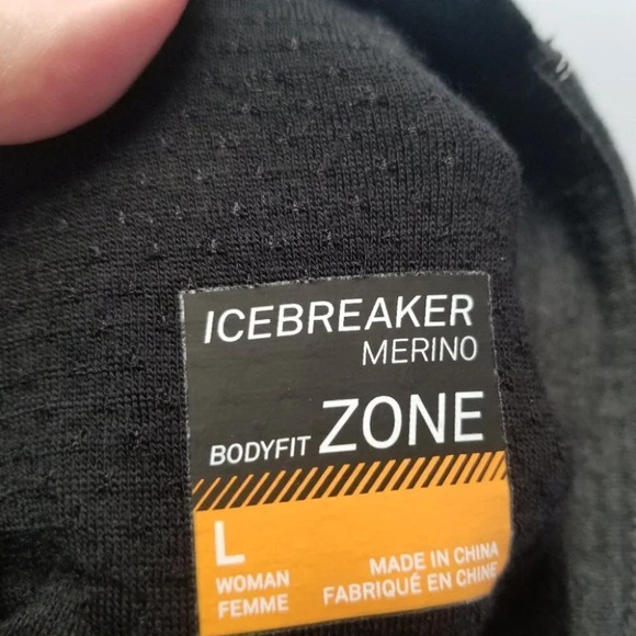 Icebreaker Wool 1/2 Zip Pullover Black Grey L - Picture 7 of 9